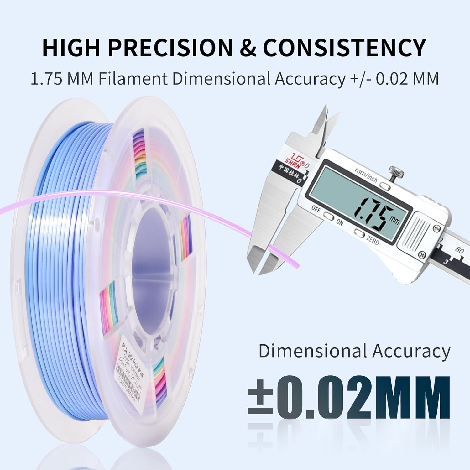 RAMBERY Silk Rainbow PLA 3D Printer Filament Bundle Shiny Multicolored Filament 1.75mm Fast Color Change 3D Printing Filament for Most 3D Printer, 4 Spools 250g Each (2.2lbs)