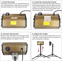 Vista 4 de DATOU Infrared Paint Curing Lamp 1000W Shortwave Car Curing Light Paint Curing Dryer with Bracket (70-160cm) (110V US plug)