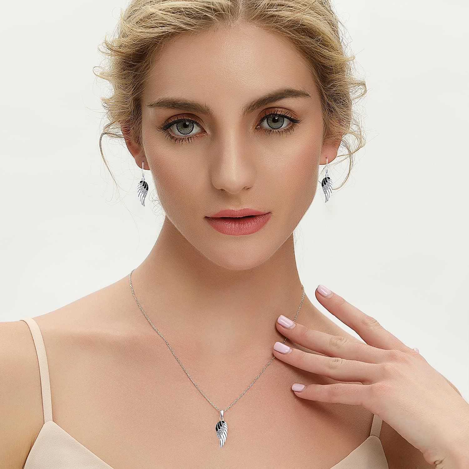 STARCHENIE 925 Sterling Silver Angel Wing Pendant Necklace for Women Cubic Zirconia 18" Chain - Image 5