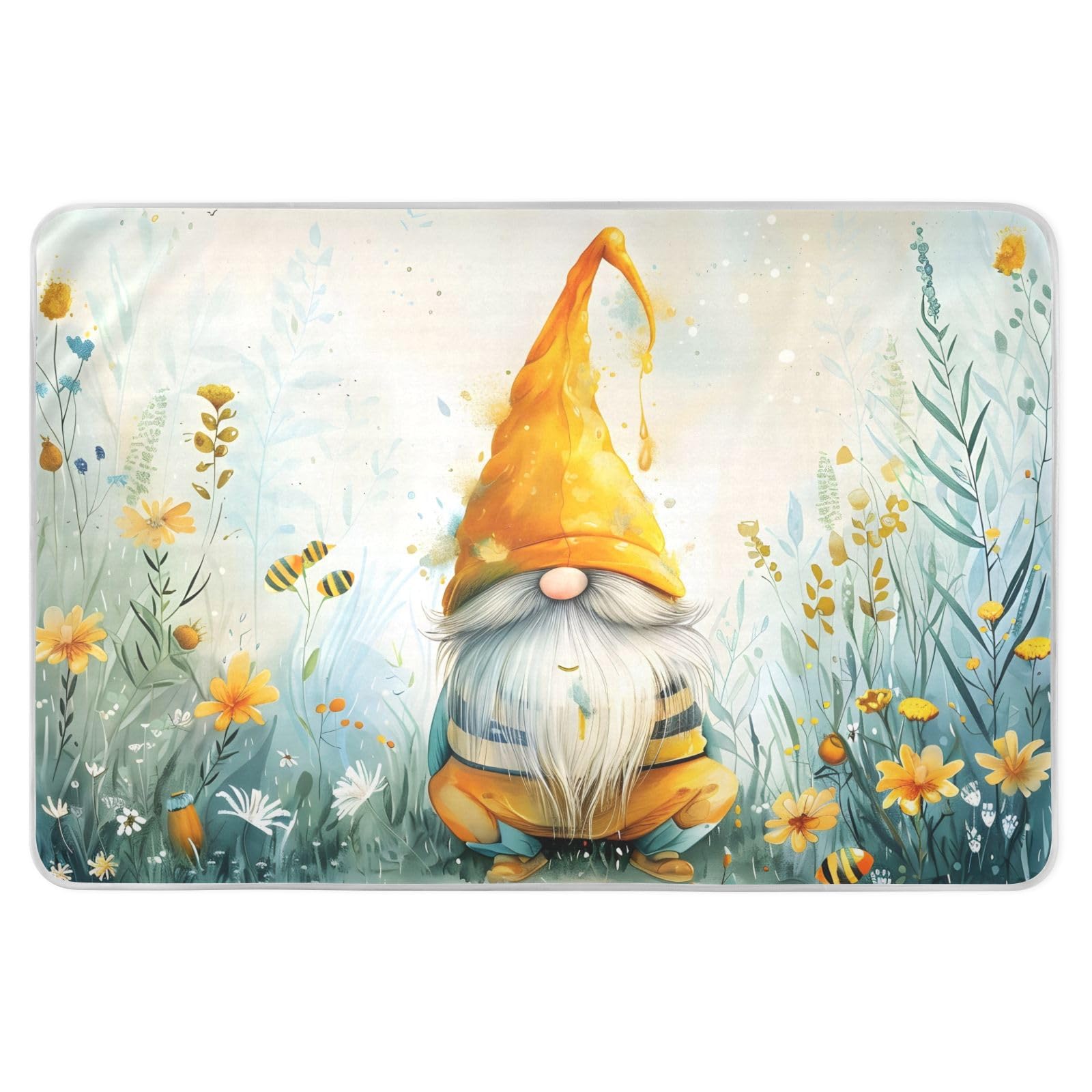 CEBUGI 34” x 52”Washable Underpads Heavy Absorbency Waterproof Incontinence Bed Pads Gnome Flower Pee Pads for Adults Kids and Baby