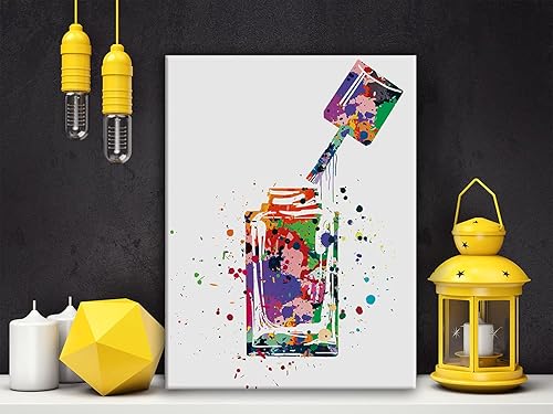 Miniatura 4 de Póster de acuarela para esmalte de uñas, arte de pared para el hogar, estudio de uñas, decoración de salón de belleza, pintura de arte de pared