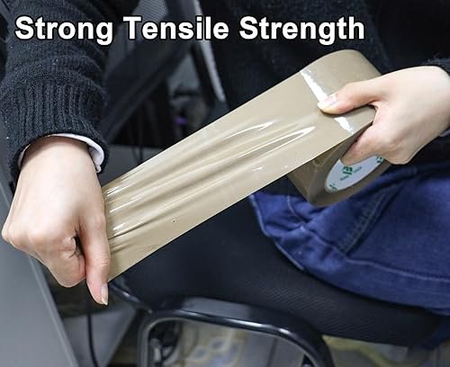 Miniatura 6 de BOMEI PACK Cinta de embalaje marrón de 3 pulgadas, 6 rollos de repuesto de cinta de embalaje ancha para mudanza, envío y almacenamiento, 2.4 mil x