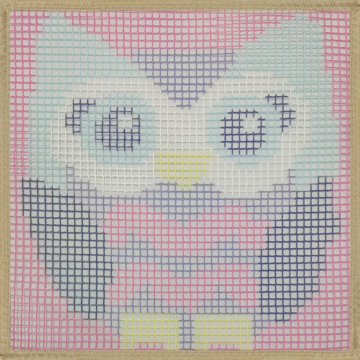 DIY Latch Hook Rug Kit - 19x19 Inch Round Cartoon Carpet, Includes Canvas, Yarn & Hook