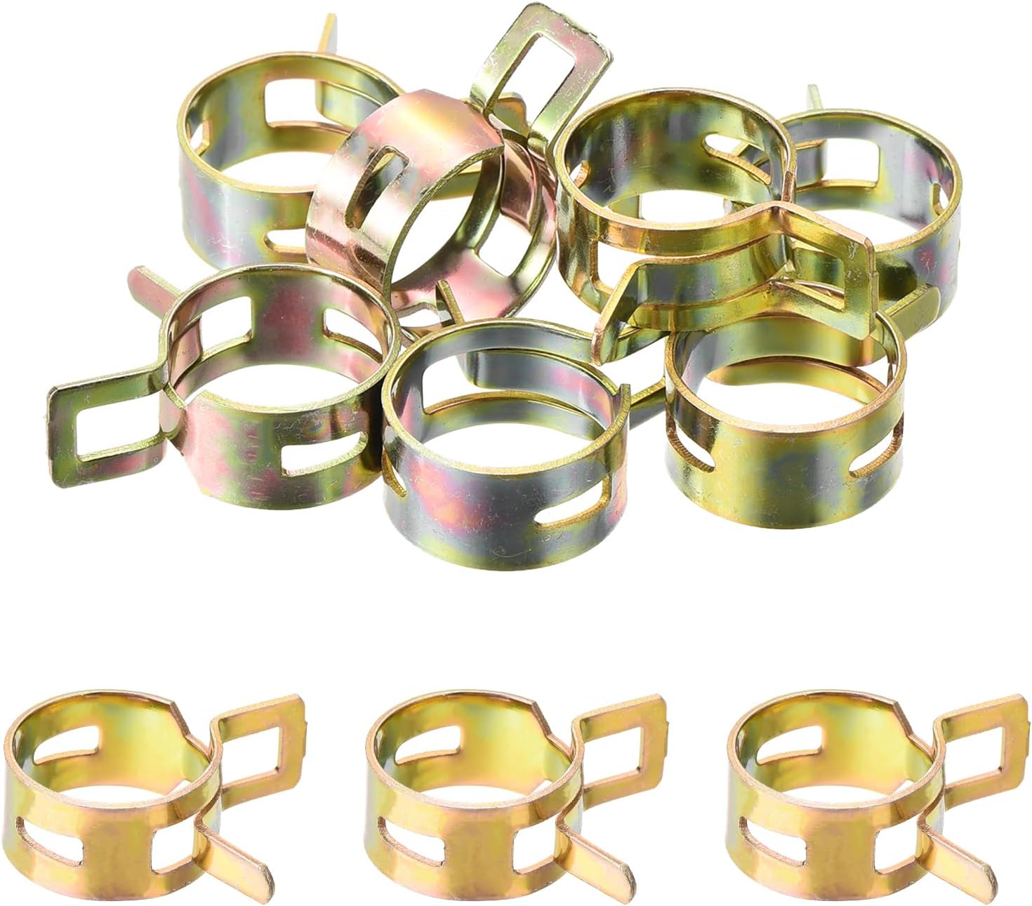 MECCANIXITY ID 22mm 7/8inch Fuel Line Hose Clips, Pipe Clamps,Spring Hose Clamp,Low Pressure Air Clamp, Water Pipe Air Tube Vacuum Hose Clamp Fastener,Pack of 10