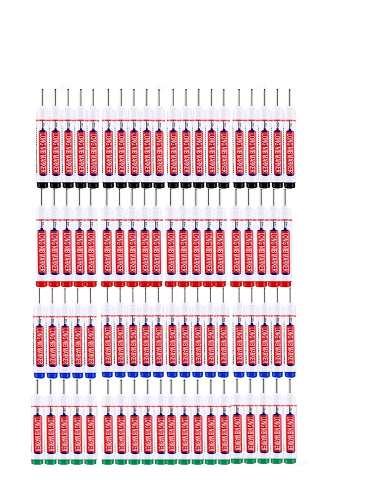 Znaczniki do główki stalówki, głęboki otwór, długa stalówka, 1–100 szt., 2 cm, wodoodporne, markery z długimi otworami, do metalowego stolarza, czerwony/czarny/niebieski/zielony atrament,