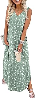 Summer Dresses Maxi Dress Vacation Beach Sundresses 2025 with Pockets