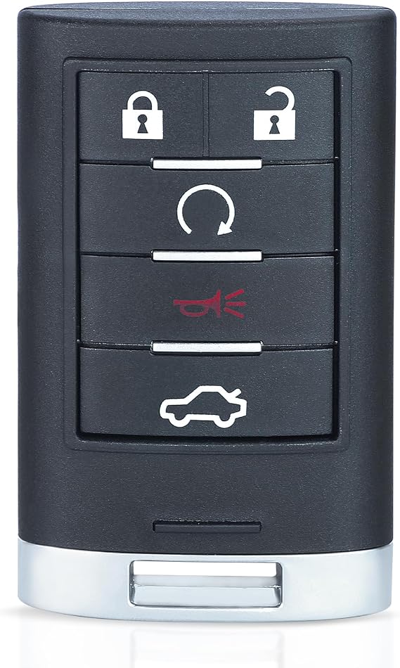 Keyecu Replacement Smart Remote Key Fob 5 Button for Cadillac STS CTS 2008-2013