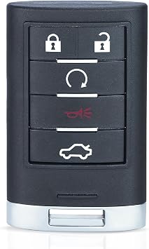 Keyecu Replacement Smart Remote Key Fob 5 Button for Cadillac STS CTS 2008-2013