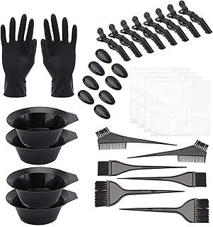 Yesland Lot de 40 teintures de cheveux - Pour salon de coiffure - Accessoires de coloration - Pinceaux de coloration - Coquille de coloration - Gants - Protection des oreilles - Brosse de coloration