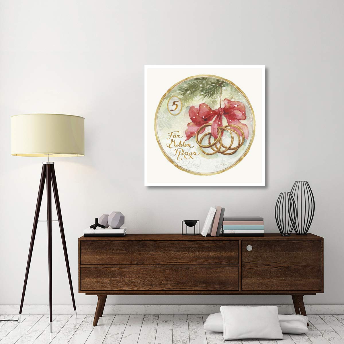 12 jours de Noël V rond – Art papier 106,7 x 106,7 cm