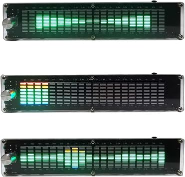 Audio Spectrum Analyzer, Audio Equalizer with Display, LCD Indicator Light, 10 Modes, 15 Band, Dual Channel 20 to 20Khz Music Spectrum Equalizer for Audio Enthusiasts