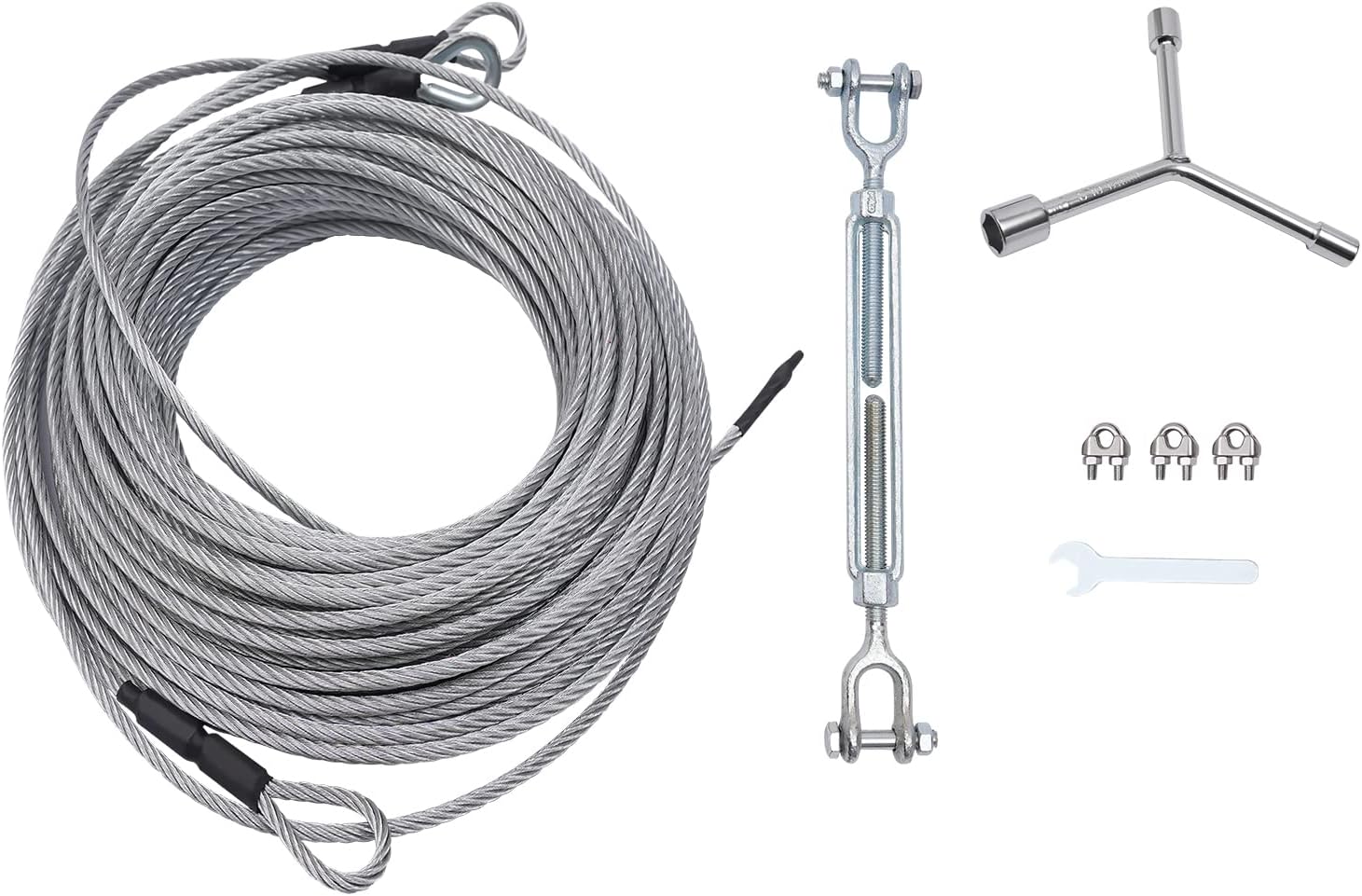 Zip Line Kit, Zip Line for Kids and Adults up to 330lb for Outdoor Backyard Stainless Steel Ziplines with Spring Brake and Safety Belt, for Camping Playgrounds Parties