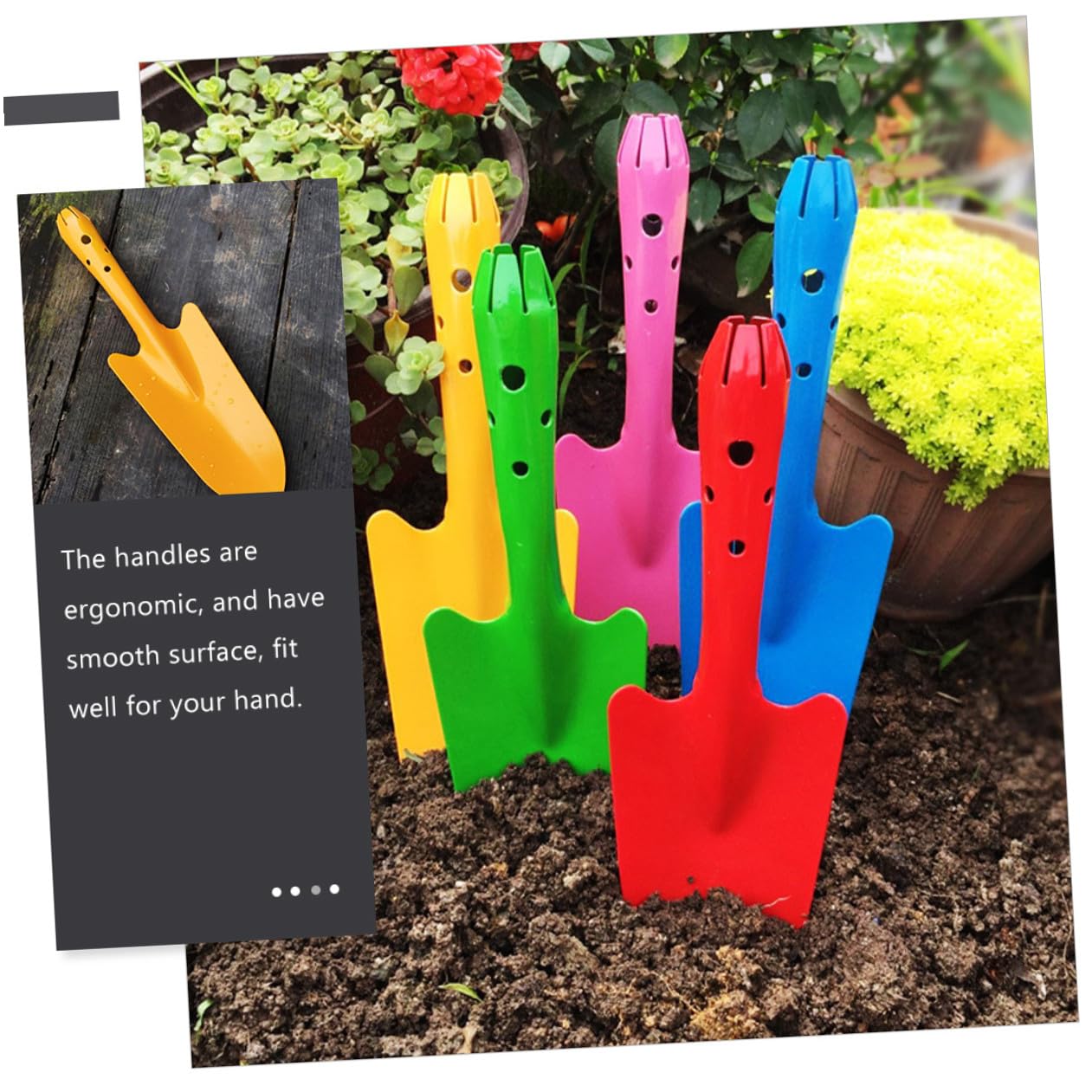 5 Stück Gartenkelle aus Eisen für Blumen und Erde zum Graben