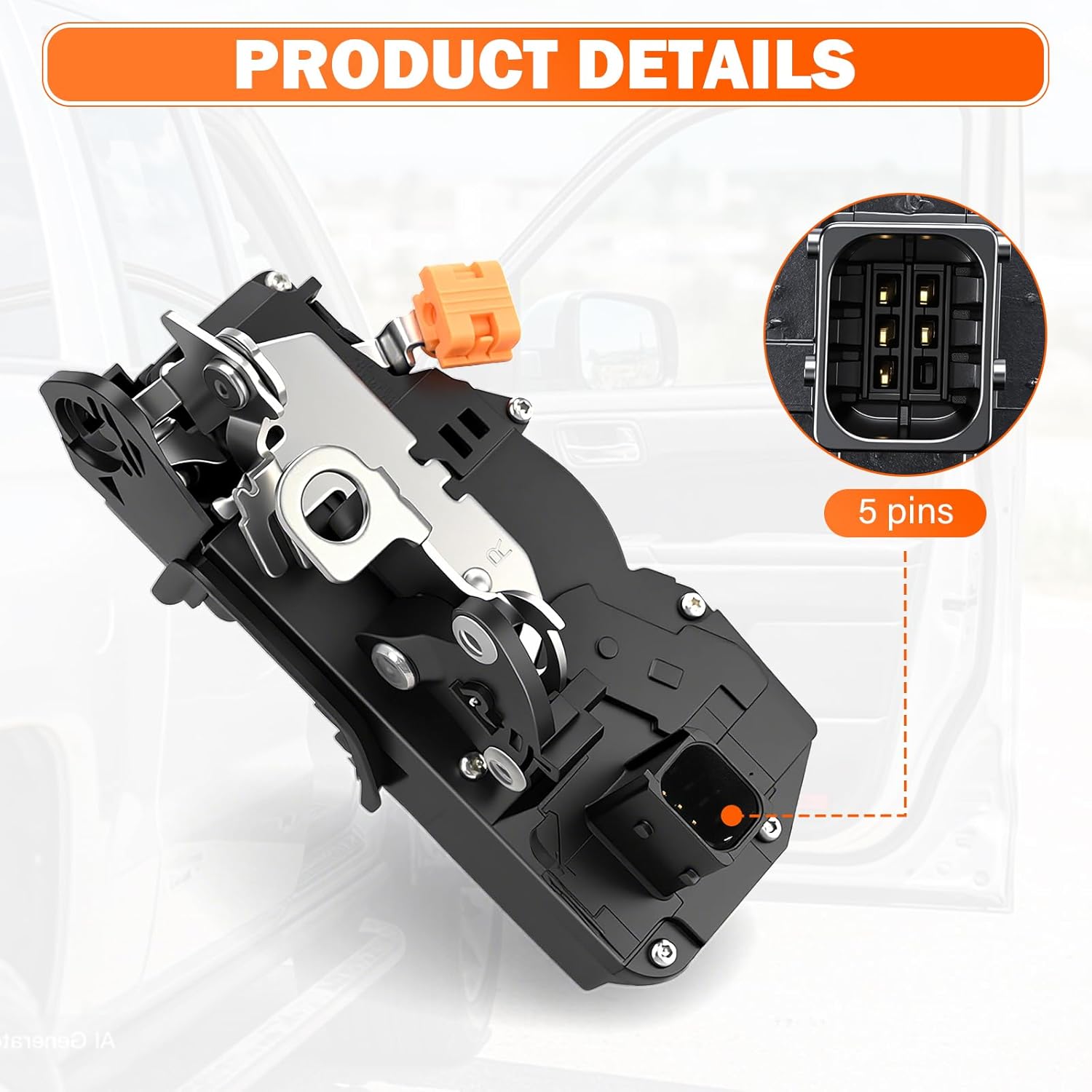 Door Lock Latch Actuator Front Right Passenger Side Compatible with 2007 2008 2009 2010 2011 2012 2013 2014 Chevy Silverado, Suburban, Avalanche, Tahoe GMC Sierra, Yukon XL Cadillac Escalade ESV EXT