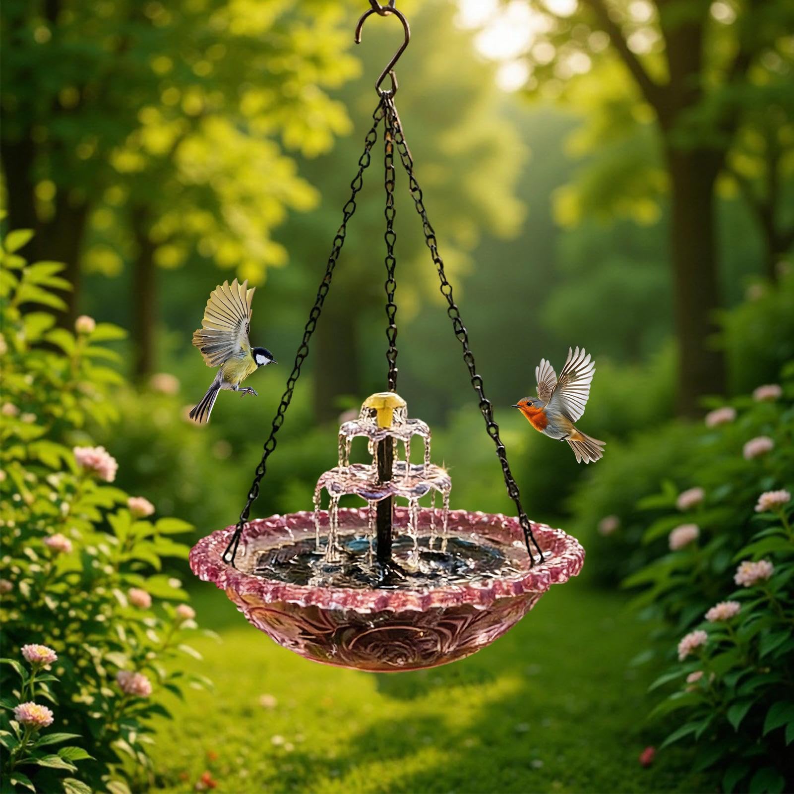Fontane per da Bagno - Decorativa con Pompa E Spruzzatore - Fontana Solare per Bagno degli | per Attirare e Fringuelli, Arredo Esterno per Giardino Laghetto