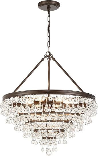 Crystorama Calypso 8 Light Crystal Teardrop Vibrant Bronze Chandelier