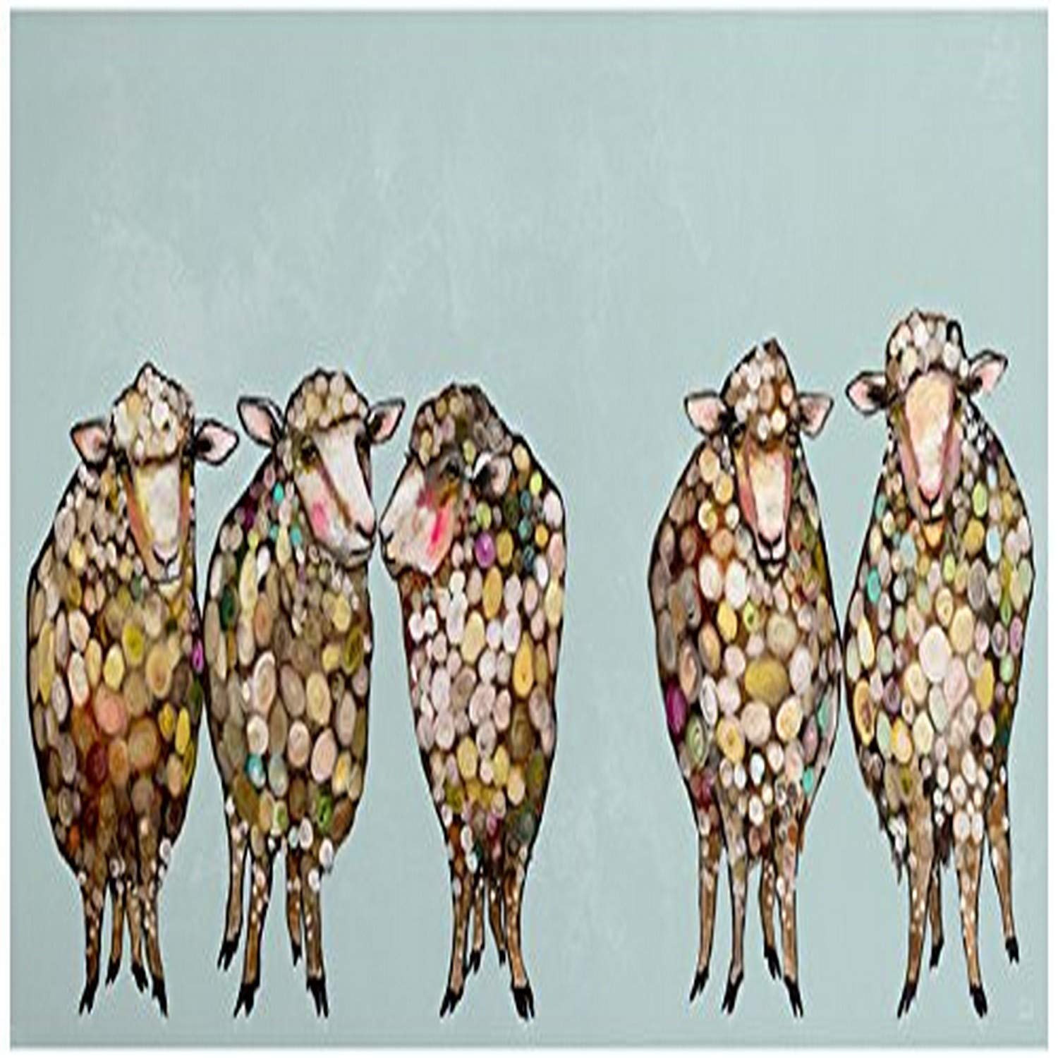 GreenBox Art + Culture GreenBox - 5 Woolly Sheep 24x12 Canvas Wall