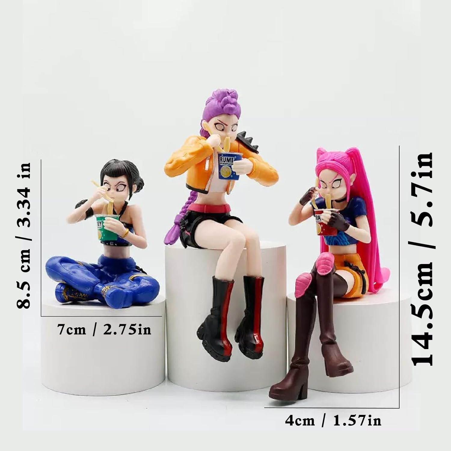 3Pcs Cartoon Figure,Cute Collectable Figure,Creative Gift for Fans (Multi)
