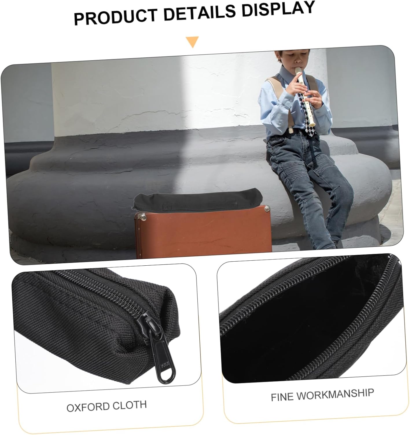 Black Oxford Cloth Clarinet Carrying Bag Lightweight Waterproof Xmas image 4