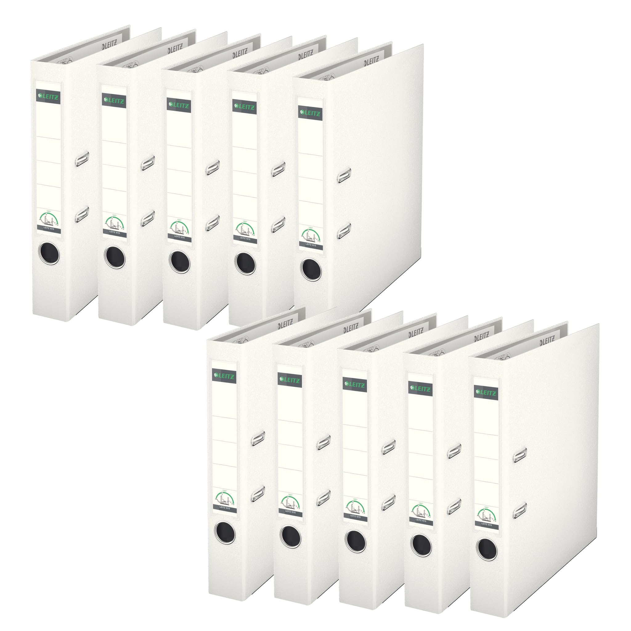 Leitz Mini Lever Arch File Plastic 52mm Spine A4 White Ref 1015-01 [Pack of 10]