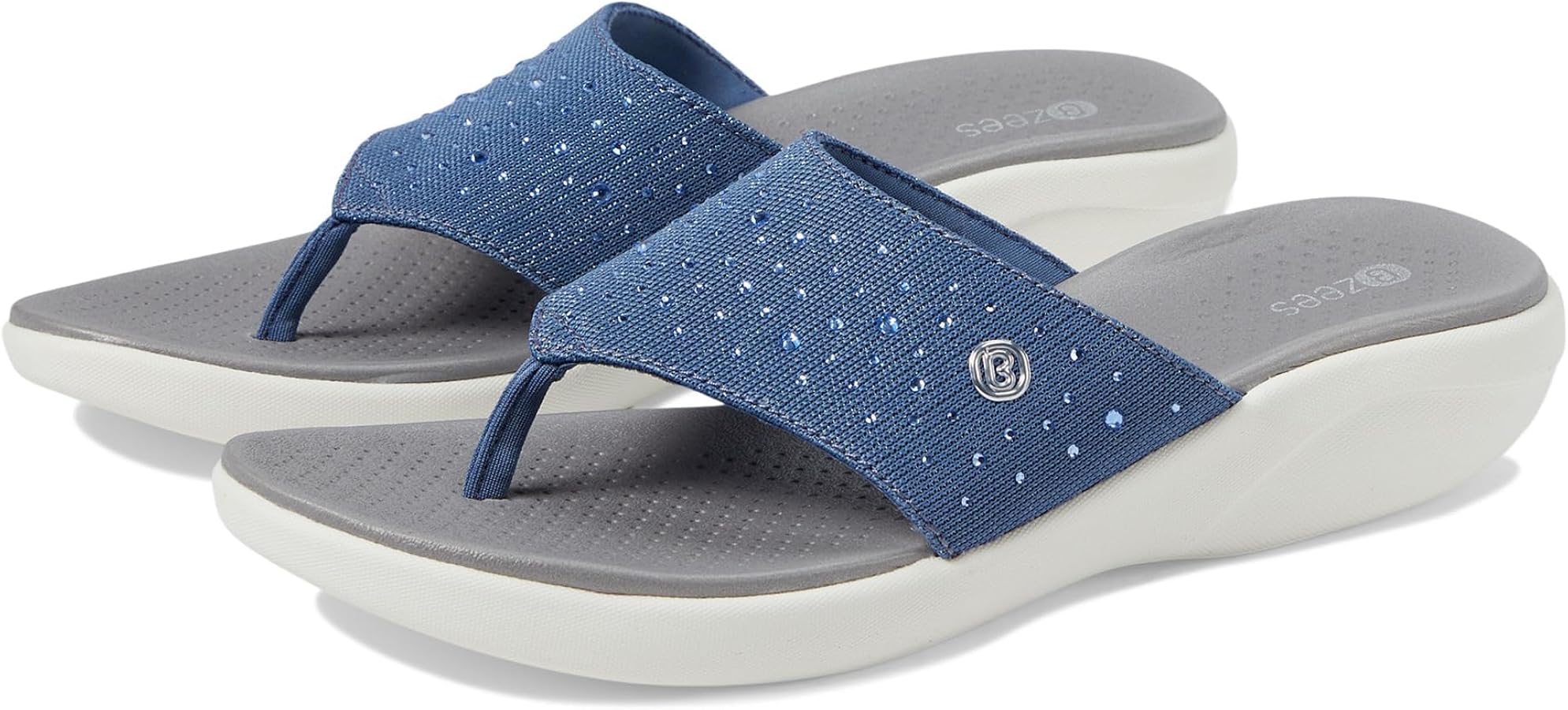 Amazon.com | Bzees Women's Cruise Bright Wedge Sandals Flip-Flop