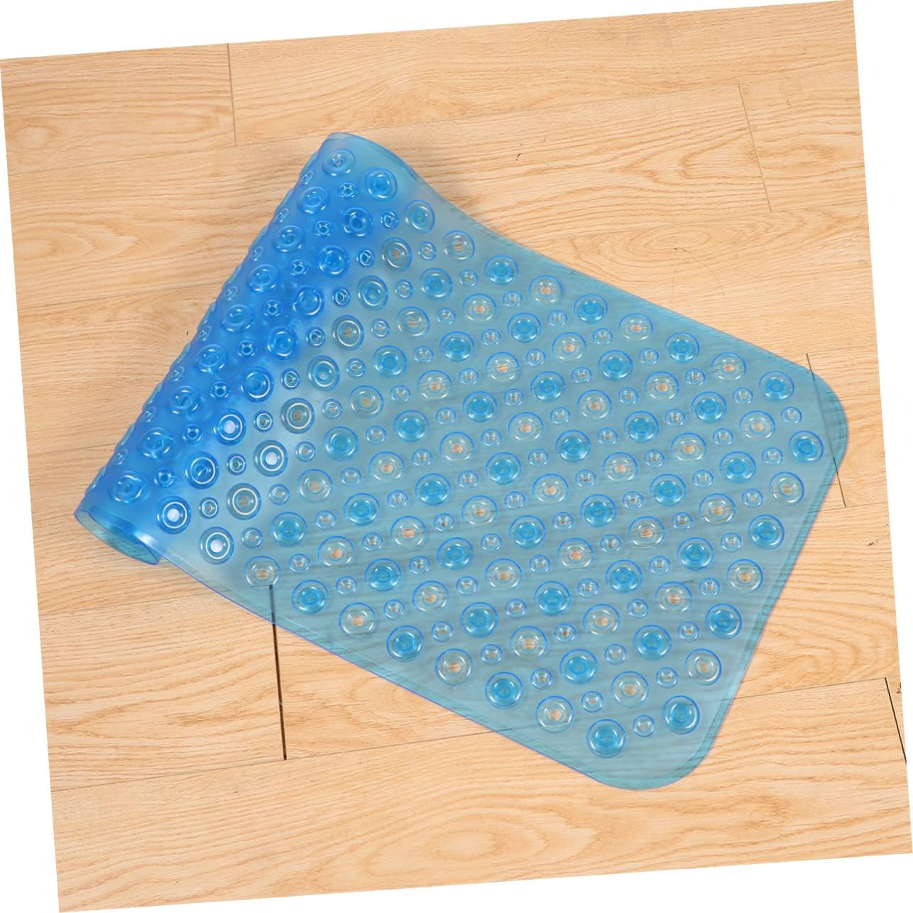 OUNONA Non Slip PVC Bathtub Mat with Massage Feet Pad Washable Shower Mat for Bathroom Daily Use Blue Design Secure Suction Cups for Safety