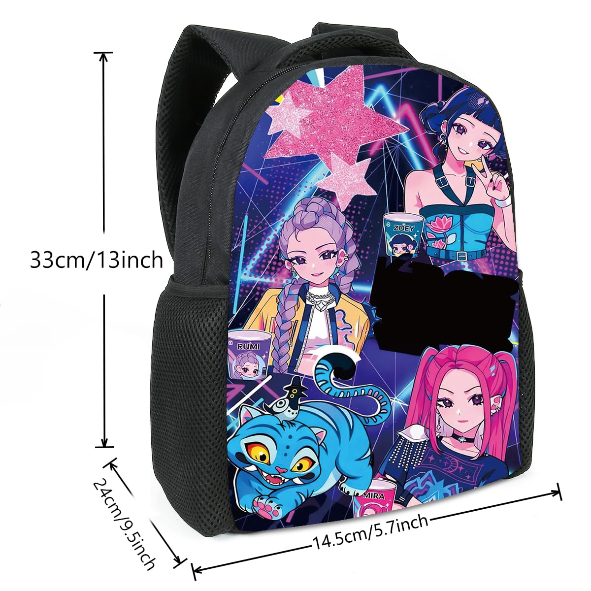 Demon Hunters - Zaino per la scuola per bambini, 33 x 24 x 14,5 cm, stile carino, stella, Di medie dimensioni, moderno