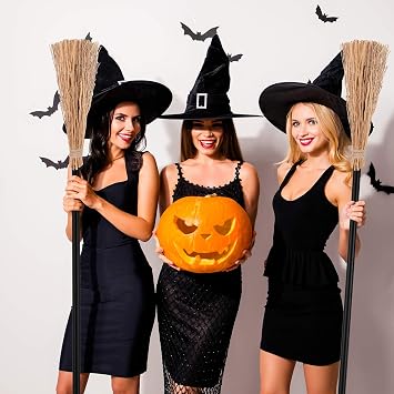 2 Pcs Halloween Witch Broom 52 Plastic Detachable Witch Broom