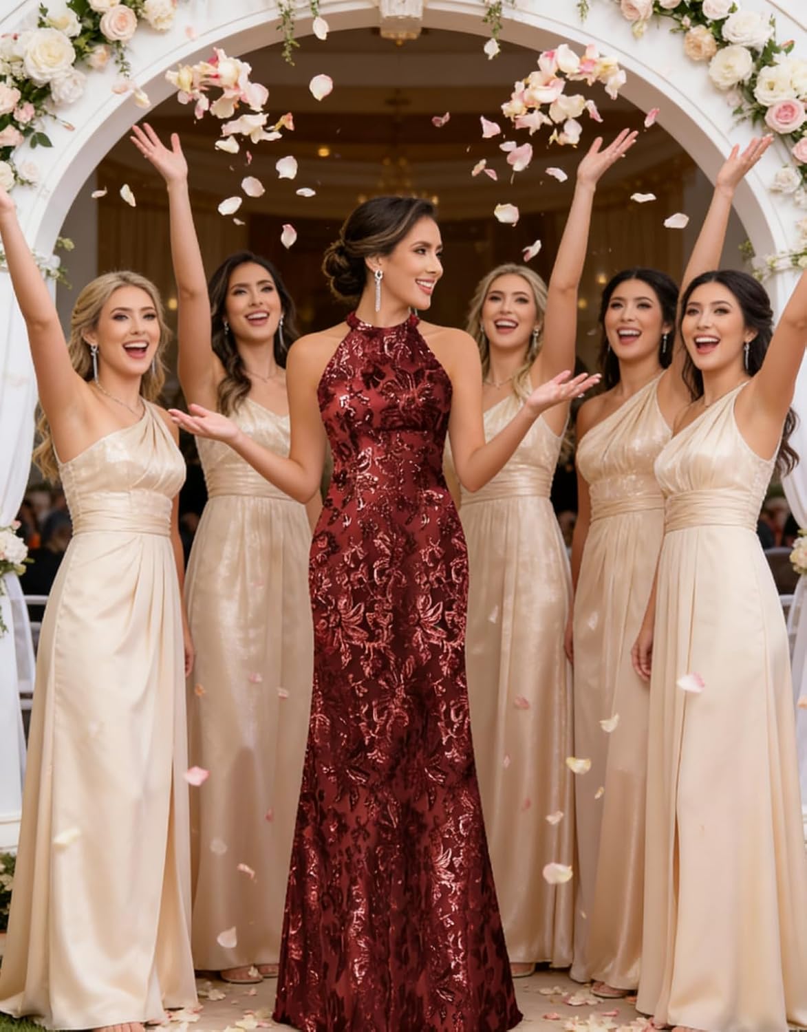 Long Mother of The Bride Dresses Mermaid Off The Shoulder Lace Sequin Evening Formal Dress - Image 3