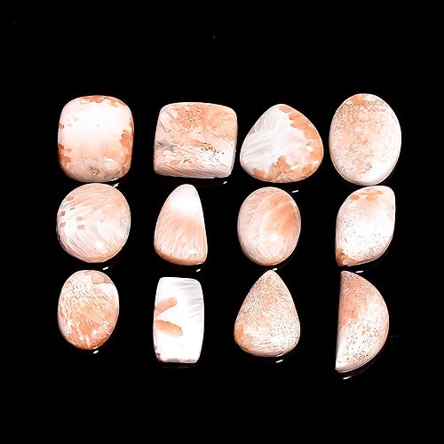 Miniatura 3 de 100 carats Scolecite Cabochon Gemstones for Jewelry Making, Wholesale Loose Stones Lot Supply, Mix Pack, Birthstone, Chakra Healing Crystals, 20 to