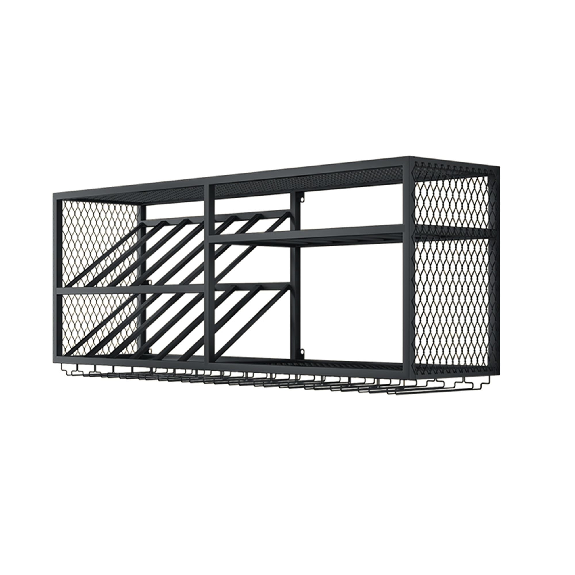 Botellero Vino Pared Dispensador de Cerveza Mueble Barra para Bar Garrafeira Wine Rack Botellero Vertical Mini Bar para Casa con Cuelga Copas para Cocina Bar Comedor ( Color : Nero , Size : 150*30*45c