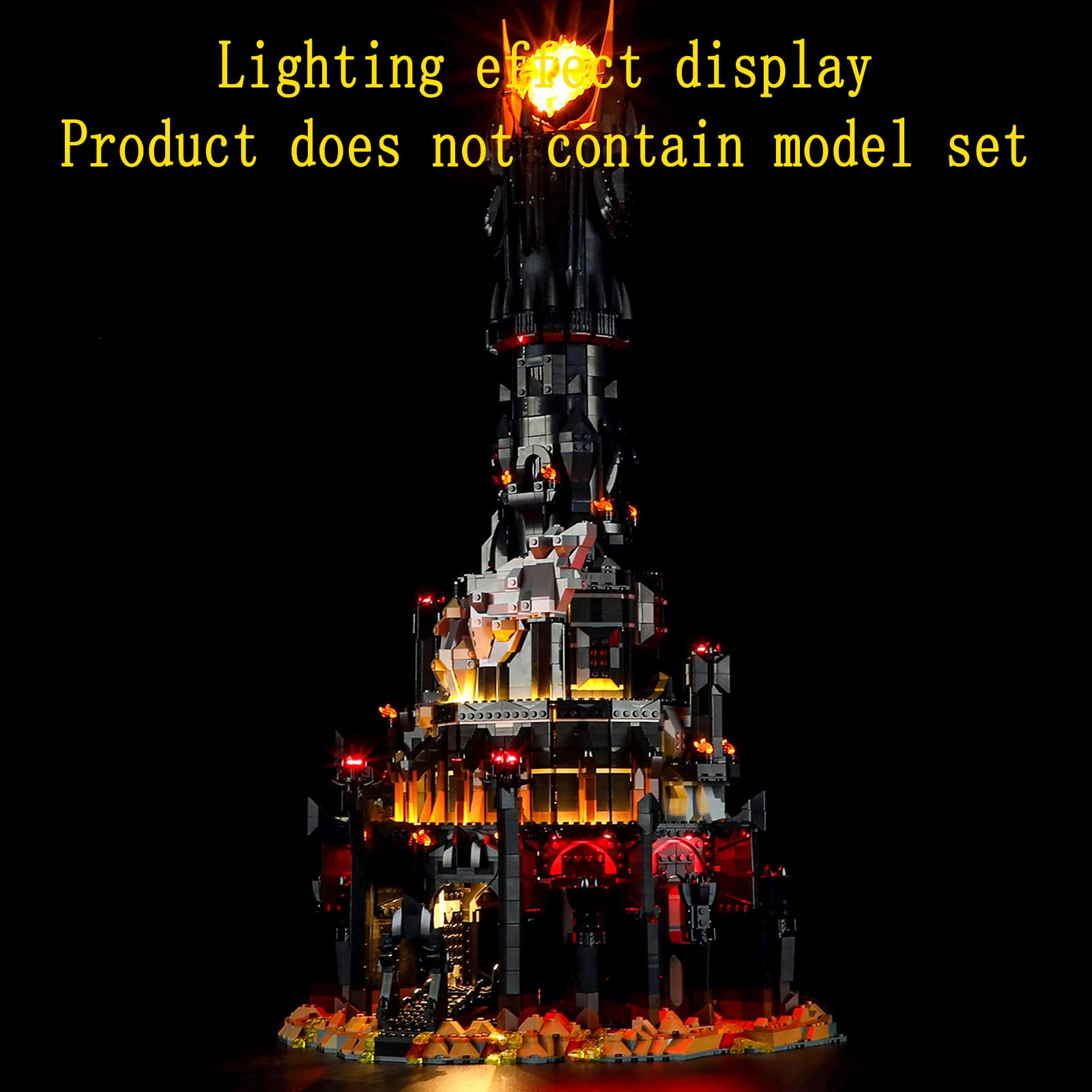 GEAMENT Oświetlenie LED Kompatybilne z LEGO Władca pierścieni: Barad-dûr™ Icons 10333 Model do Składania Klocków (Zestaw Modeli Niezawarty)