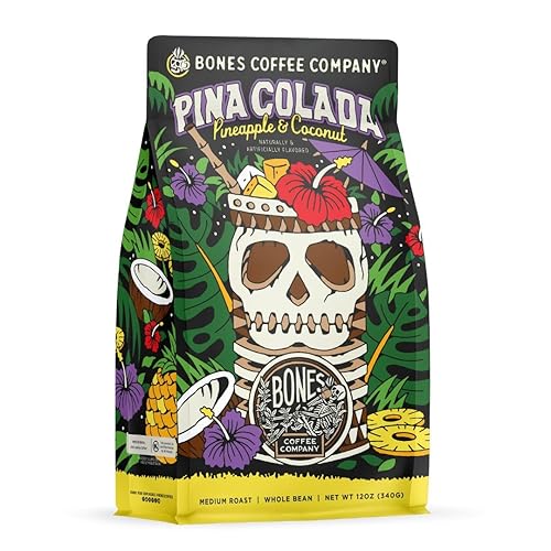 Miniatura 143 de Bones Coffee Company - Granos de café molido French Vanilla, café arábico de tostado medio y baja acidez, café gourmet, 355 gr