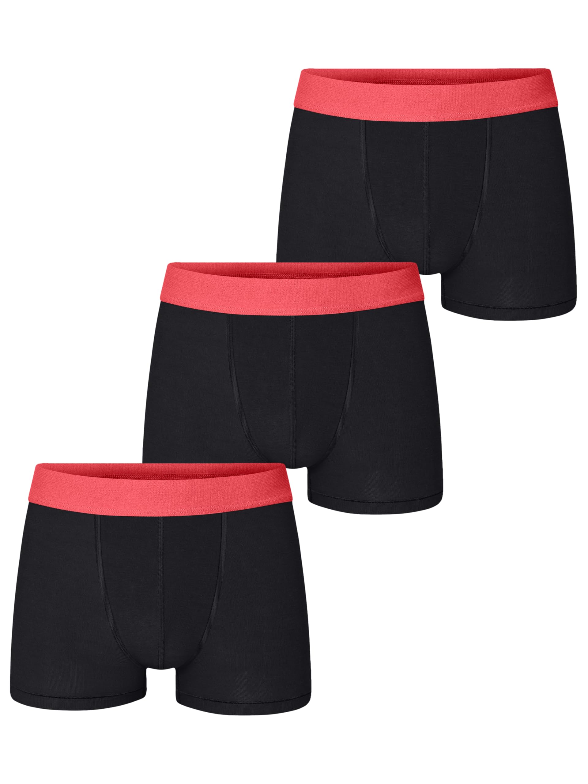 Love My Fashions Men's Black-3Pk Love My Fashions® Boxers Bamboo Shorts With Elastic Waist Soft Cotton & Comfortable Anti Chafing Briefs Underwear Trunks Multipack Boxers For