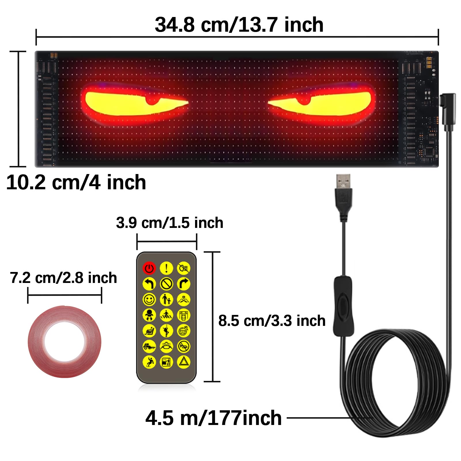 Colorful Devil Eye LED Soft Screen – Car Window Decorative Eyes For DIY