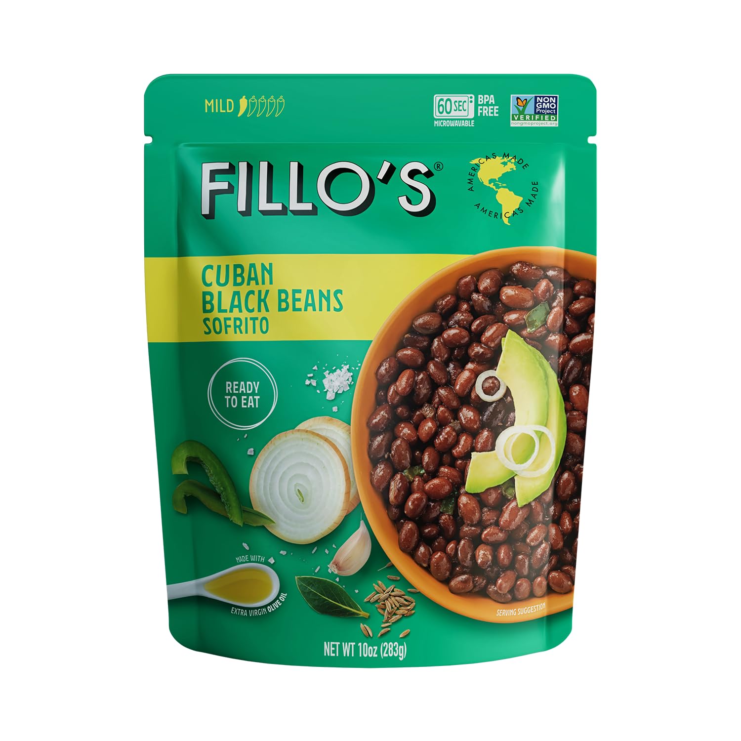 Fillos Cuban Black Beans And Sofrito, 10 Oz