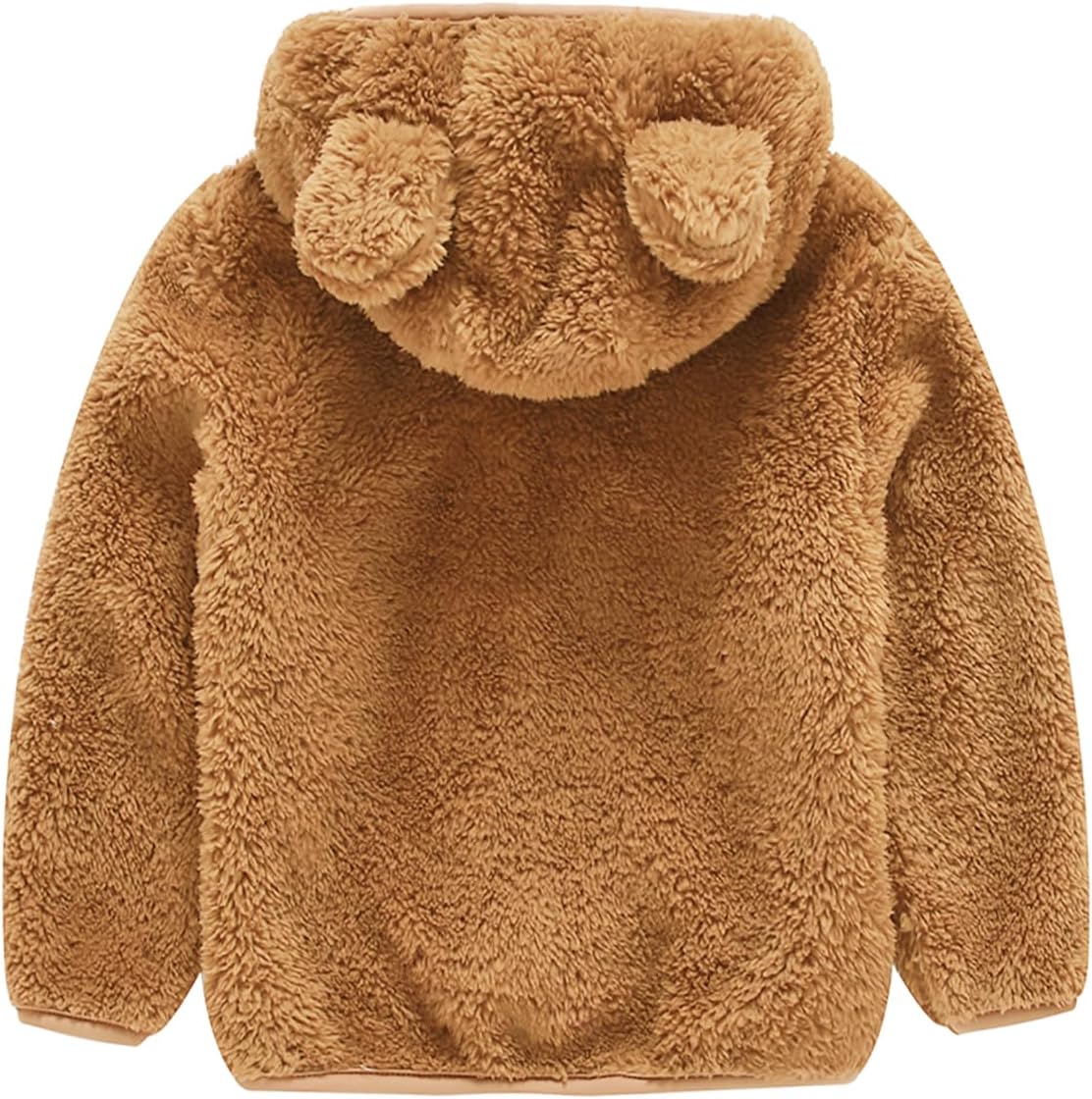 AIWUHE Toddler Boys Girls Hooded Fleece Jacket Cute Bear Hoodie Zip Up Teddy Coat Sherpa Winter Warm Outwear With Pocket 1-6Y