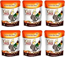 6 Mistura De Sementes Calopsita Gold Mix 500g - Reino Das Aves