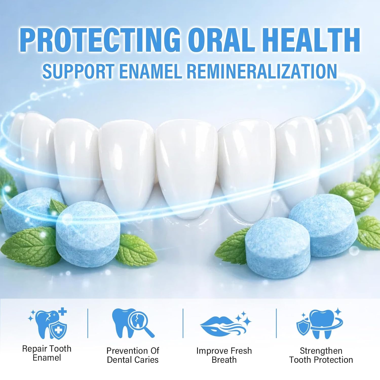 Remineralizing Chewing Gum for Enamel Strength, 240 Count Nano Hydroxyapatite Gum with Xylitol Sugar Free Oral Care Mints for Fresh Breath and Dry Mouth Support