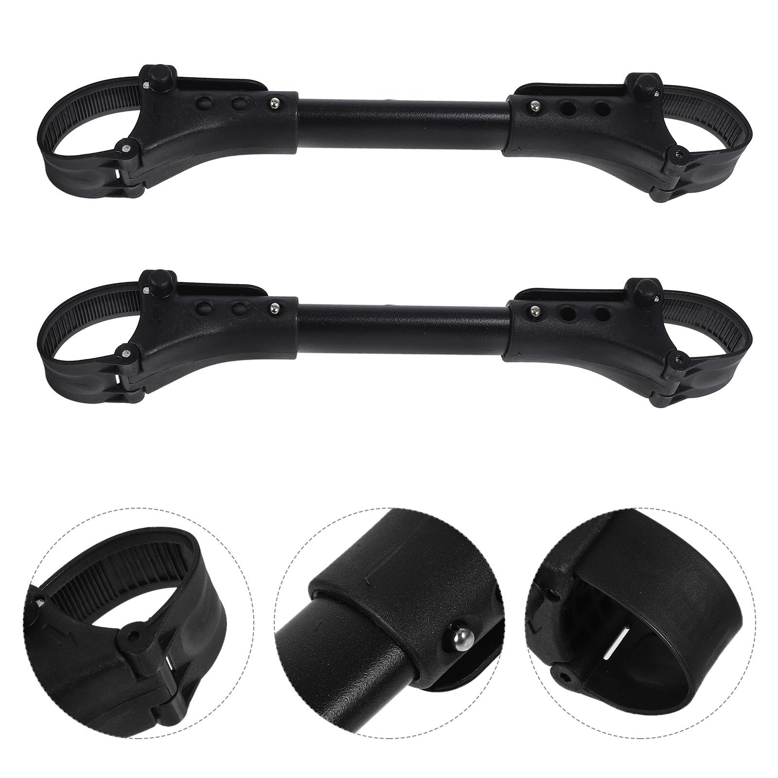 Connecteur pour Poussette Double 2 Pièces en Aluminium Noir Fixation Sécurisée pour Bébé Accessoire Pratique pour Attacher Deux Poussettes Ensemble Sorties en Extérieur
