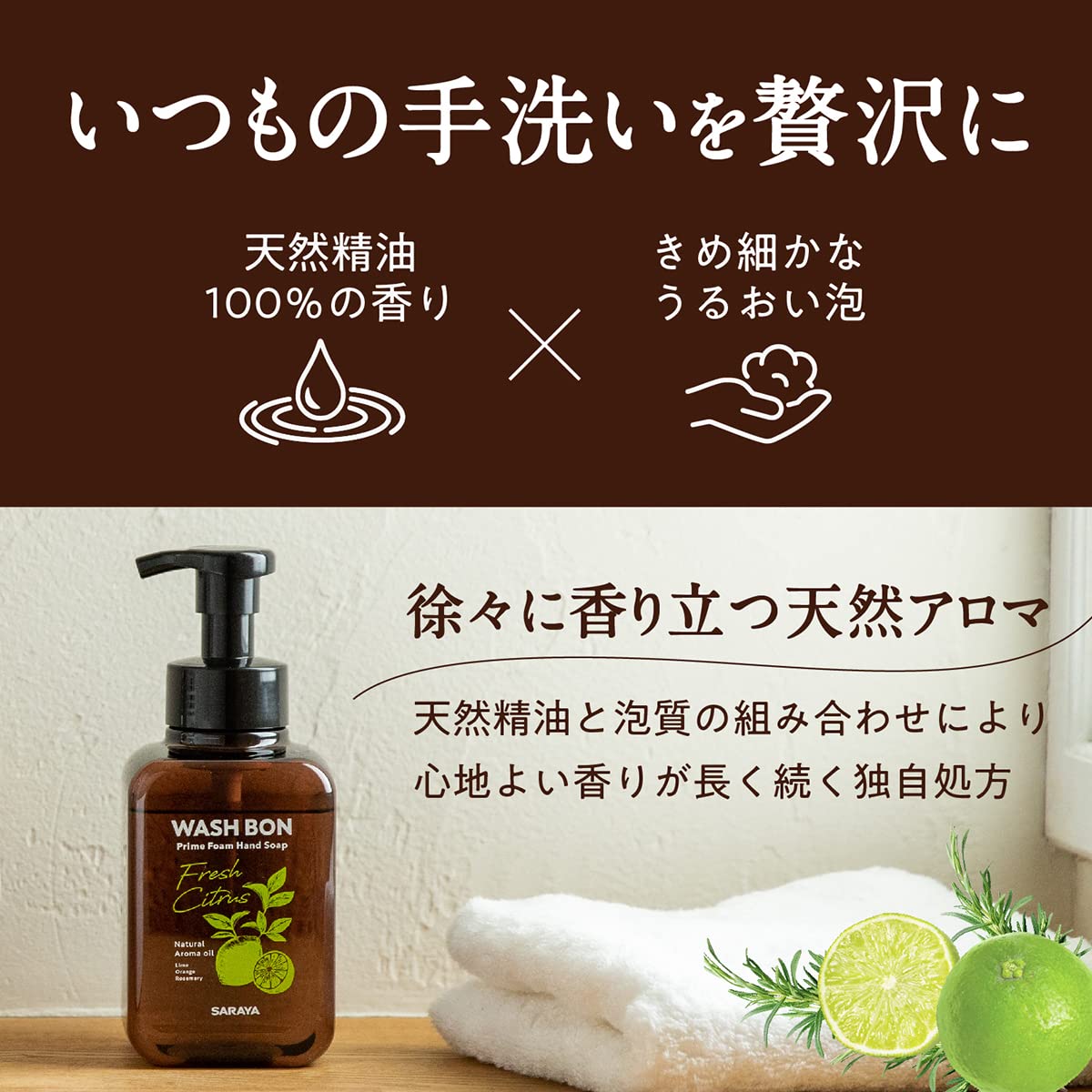 サラヤ ウォシュボンプライムフォーム フレッシュシトラス詰替 500ml