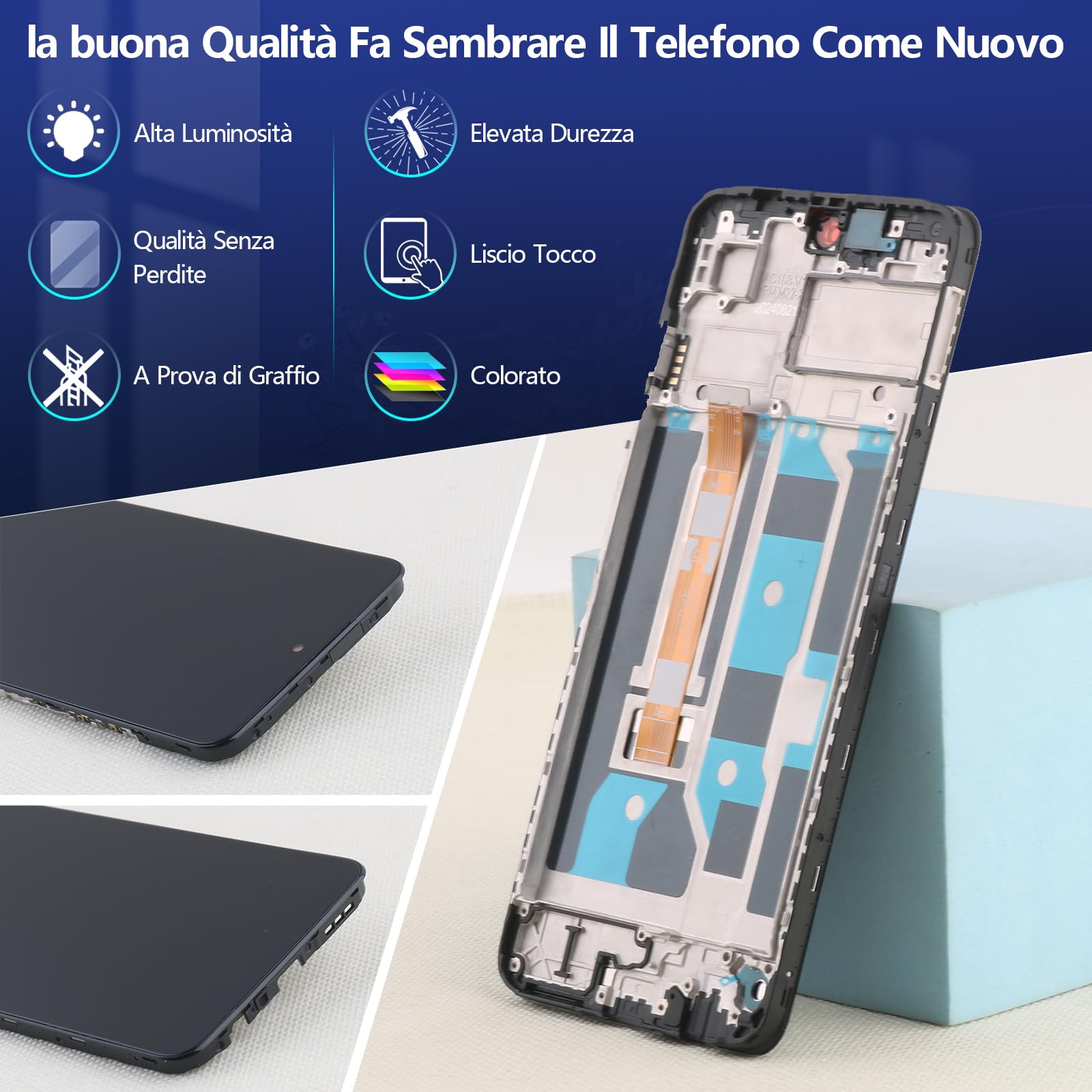 RongZy LCD Schermo per Oppo A40/A40M Display di Ricambio Touch Screen Digitizer Parti di Riparazione per Oppo A3 4G CPH2669 CPH3669 LCD Display con Strumenti(Nero con Cornice, 6.67")