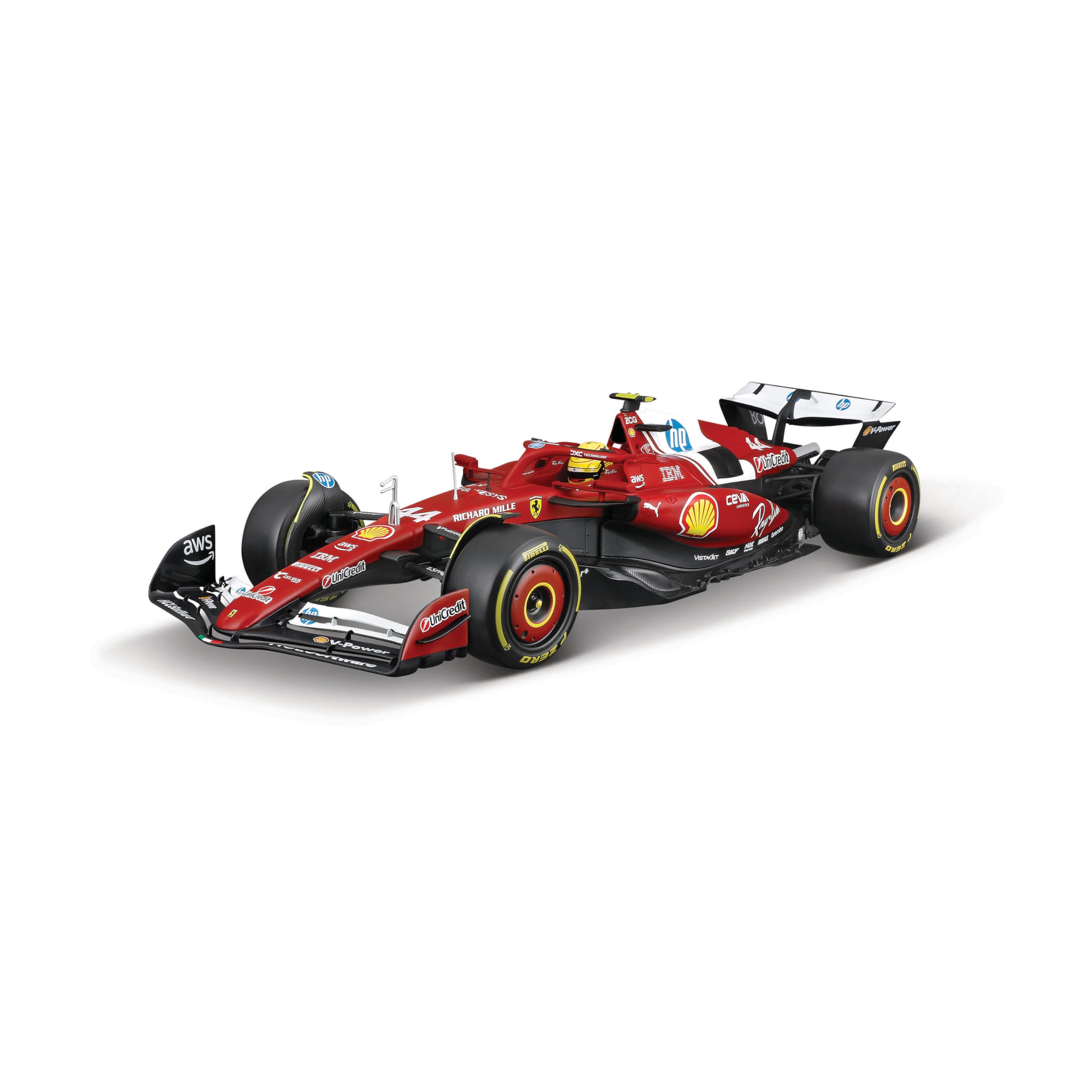Bburago - Ferrari SF-25 F1 2025#44 Hamilton, Auto Diecast in Scala 1:18, Replica Dettagliata Monoposto Ferrari Formula 1, Licenza Ufficiale Ferrari, Età Consigliata 14+ Anni