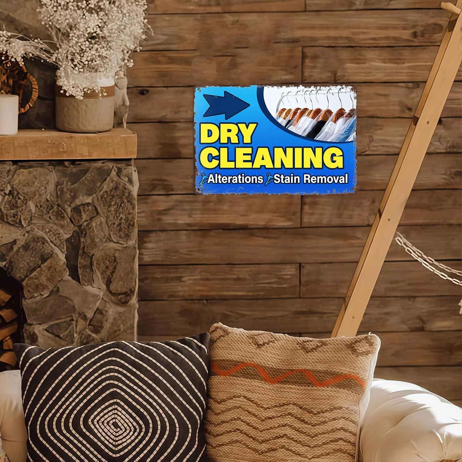 Dry Cleaning Alterations Stain Removal Metal Sign 8 x 12 Inch image 5