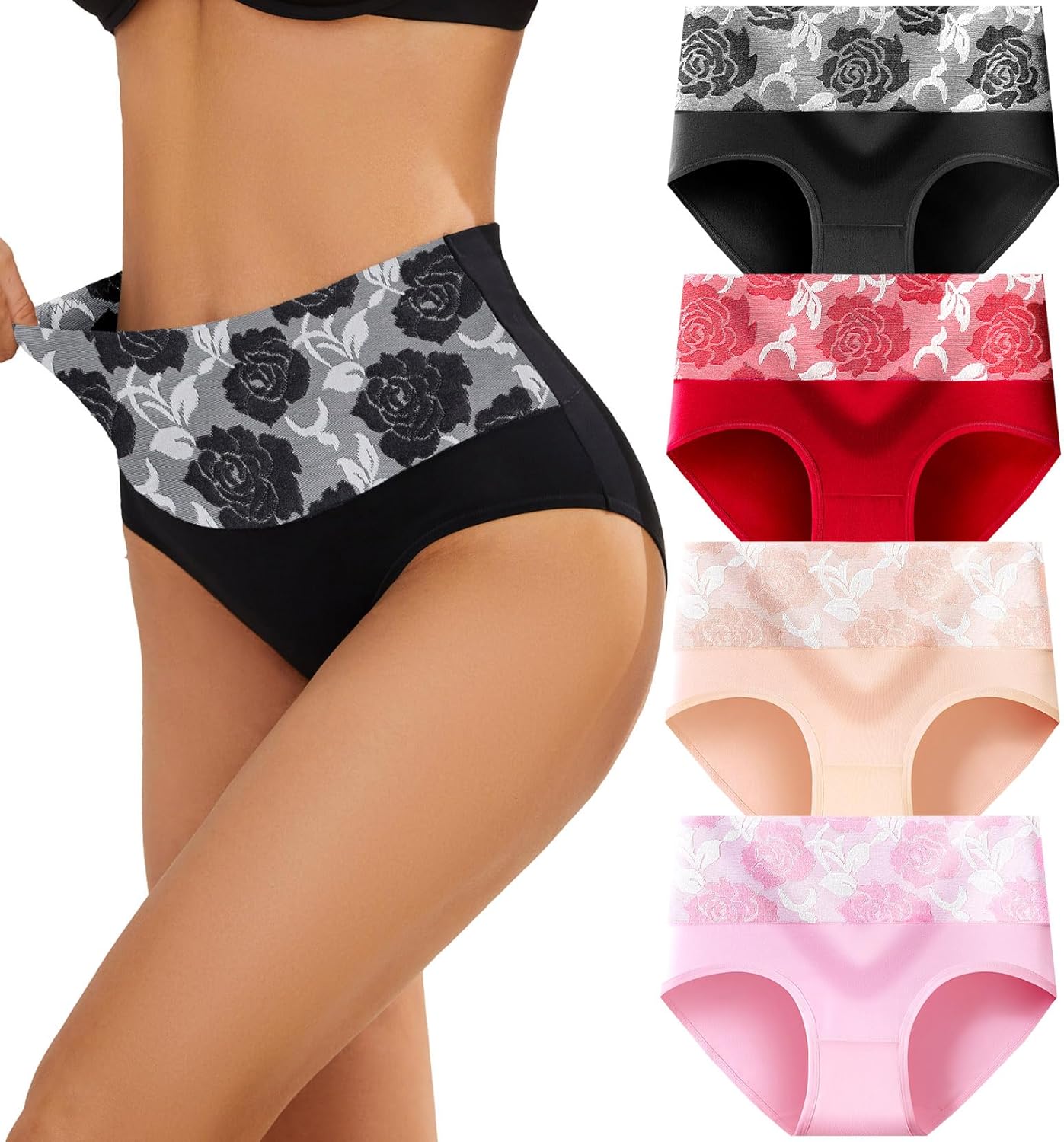Womens High Waisted Tummy Control Underwear C Section Underwear Soft Cotton Panties Full Coverage Briefs