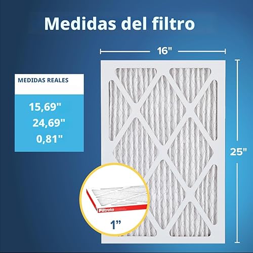 Miniatura 2 de Filtrete - Filtro de aire para caldera de aire acondicionado, 16 x 25 x 1 pulgadas, MERV 11, MPR 1000, defensa contra micro alérgenos, filtro