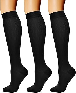 CHARMKING Compression Socks (3 Pairs) 15-20 mmHg - Circulation Support for Running, Cycling, Varicose Veins, Women & Men