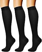 CHARMKING Compression Socks for Women & Men Circulation (3 Pairs) 15-20 mmHg is Best Support for Athletic Running Cycling