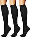 CHARMKING Compression Socks for Women & Men Circulation (3 Pairs) 15-20 mmHg is Best Support for Athletic Running Cycling