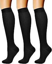 CHARMKING Compression Socks for Women & Men Circulation (3 Pairs) 15-20 mmHg is Best Support for Athletic Running Cycling